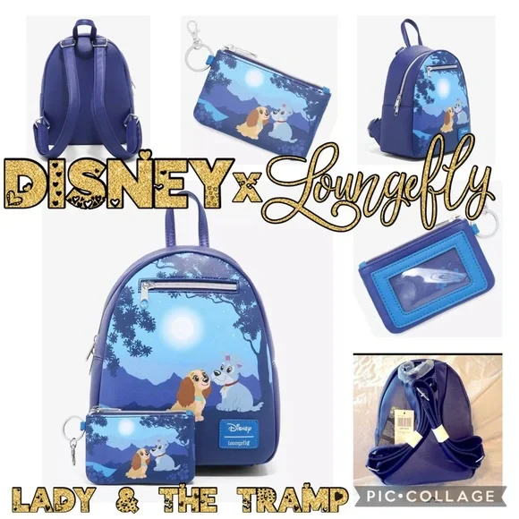 Loungefly Disney Lady And The Tramp Under The Moonlight Stroll Backpack & Wallet Loungefly | Bags | New Loungefly Disney Lady And The Tramp  main image 4